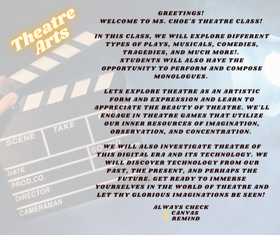 Welcome to Theatre Arts!